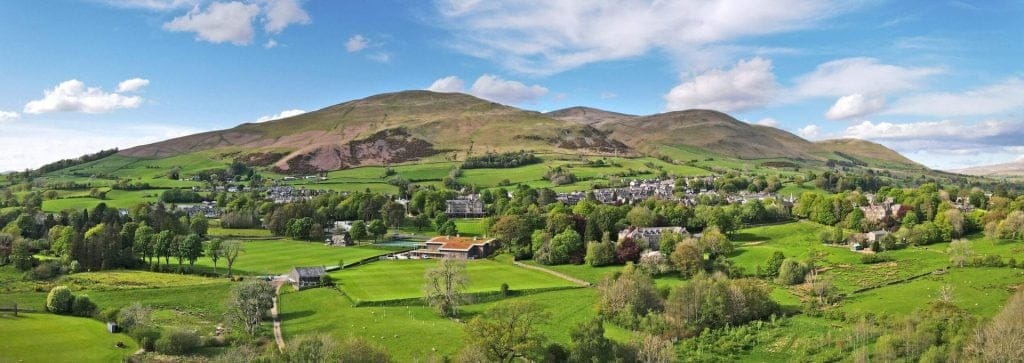 Sedbergh School set in the town of Sedbergh, overlooked by Winder